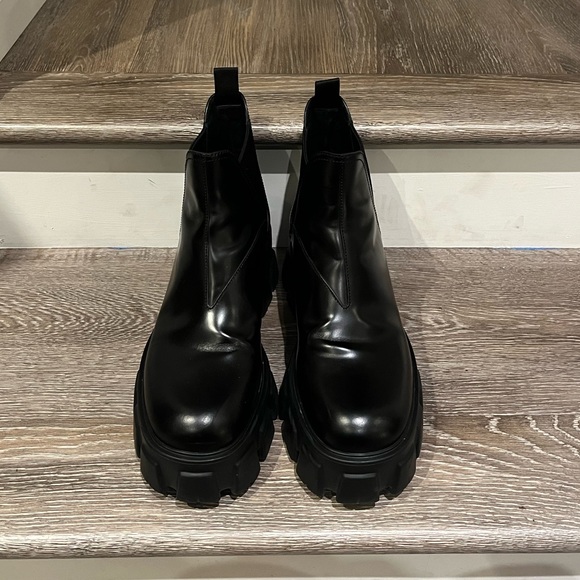 Prada Monolith Brushed Leather Chelsea Boots - Picture 5 of 5